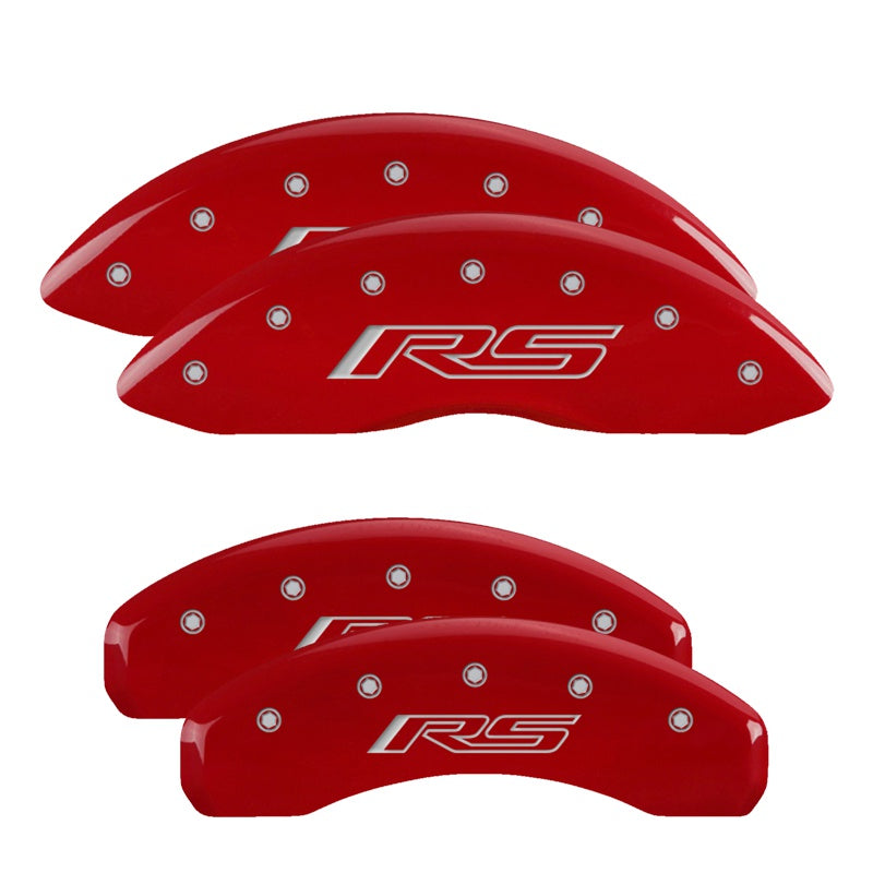 RS Script, Red - 2010-2015 Camaro V6 LS/LT MGP Brake Caliper Covers Set of 4