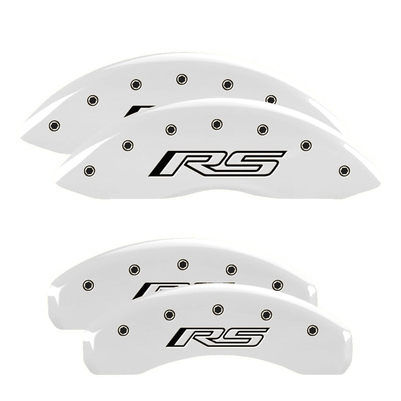 RS Script, White - 2010-2015 Camaro V6 LS/LT MGP Brake Caliper Covers Set of 4