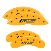RS Script, Yellow - 2010-2015 Camaro V6 LS/LT MGP Brake Caliper Covers Set of 4