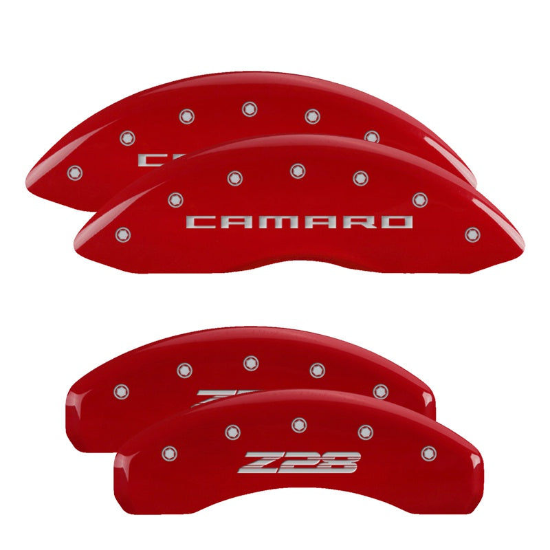 Camaro Script Front / Z28 Script Rear, Red - 2010-2015 Camaro SS MGP Brake Caliper Covers Set of 4