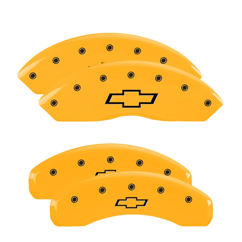 Bowtie Emblem, Yellow - 2016-2023 Camaro LS/RS MGP Brake Caliper Covers Standard JL9 Brakes Set of 4