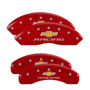 Chevy Racing Emblem, Red - 2016-2023 Camaro LS/RS MGP Brake Caliper Covers Standard JL9 Brakes Set of 4
