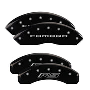 Camaro Script Front / RS Script Rear, Black - 2016-2023 Camaro LS/RS MGP Brake Caliper Covers Standard JL9 Brakes Set of 4