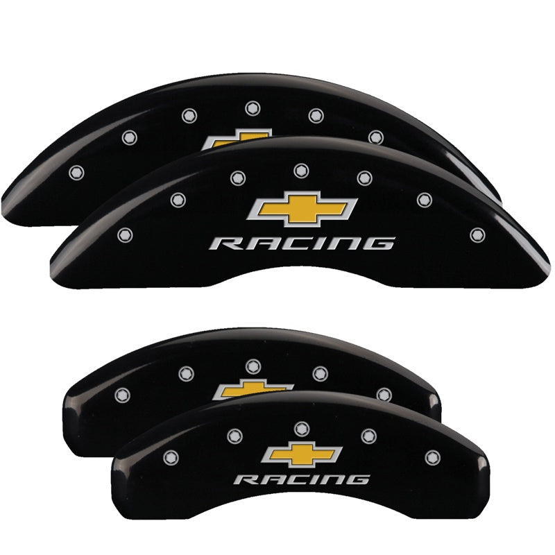 Chevy Racing Emblem, Black - 2016-2024 Camaro SS MGP Brake Caliper Covers Brembo Front & Rear Set of 4