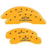 Chevy Racing Emblem, Yellow - 2016-2024 Camaro SS MGP Brake Caliper Covers Brembo Front & Rear Set of 4