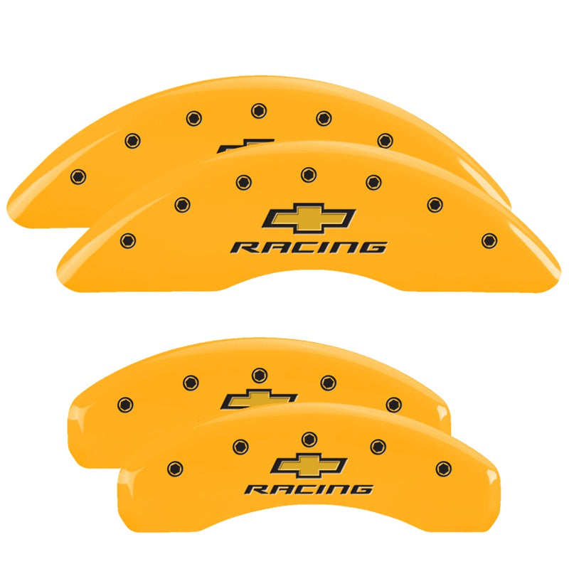 Chevy Racing Emblem, Yellow - 2016-2024 Camaro SS MGP Brake Caliper Covers Brembo Front & Rear Set of 4