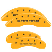Camaro Script, Yellow - 2016-2024 Camaro LT MGP Brake Caliper Covers Brembo Front & Standard Rear Set of 4