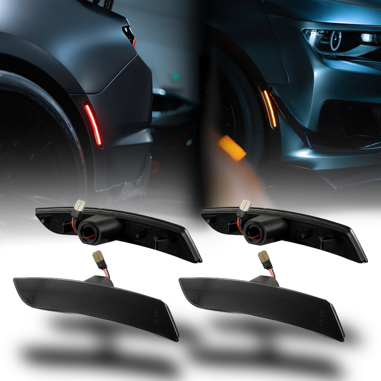 2016-2024 Chevrolet Camaro Smoked LED Side Markers (SET) (SMOKED)