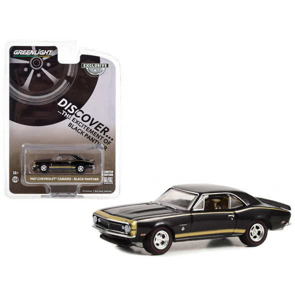 1967 Chevrolet Camaro "Black Panther" 1/64 Diecast Model Car by Greenlight