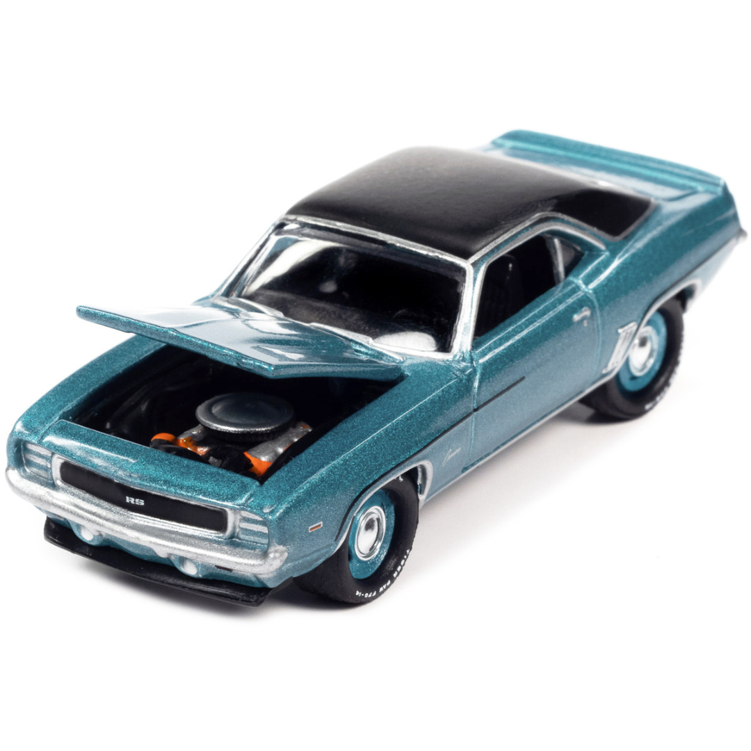 1969-camaro-copo-azure-turquoise-metallic-limited-edition-1-64-diecast-model-car-by-johnny-lightning