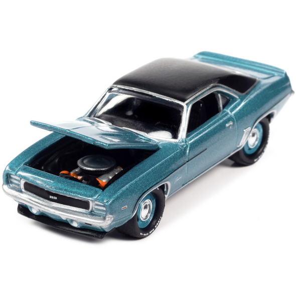 1969 Camaro COPO Azure Turquoise Metallic Limited Edition 1/64 Diecast Model Car By Johnny Lightning