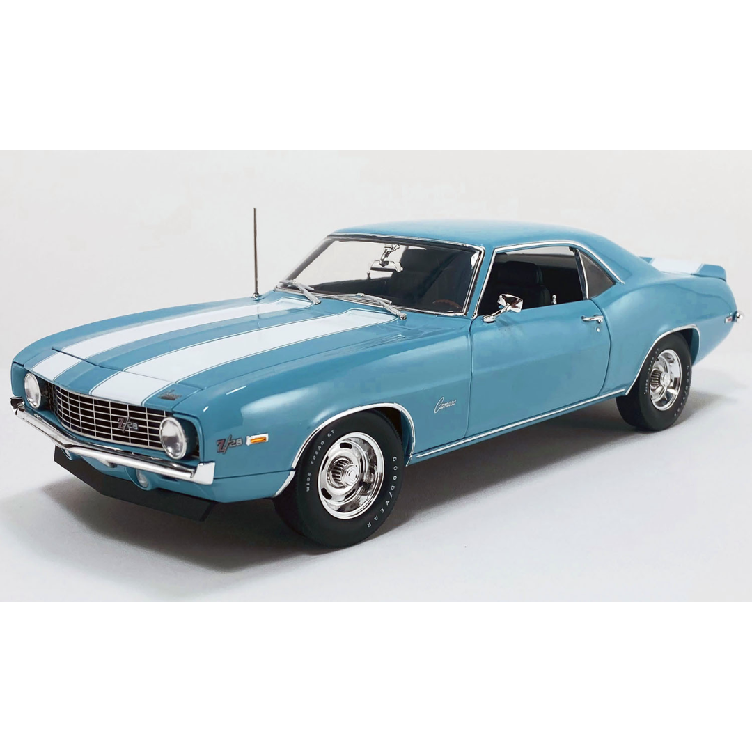 1969 Chevrolet Z/28 Camaro Carolina Blue 1/18 Diecast Model Car by ACME