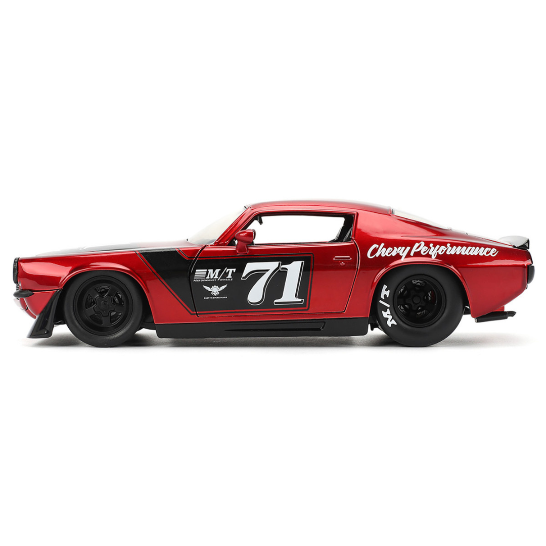 1971 Chevrolet Camaro #71 Red Metallic with Black Stripes "Bigtime Muscle" Series 1/24 Diecast Model Car