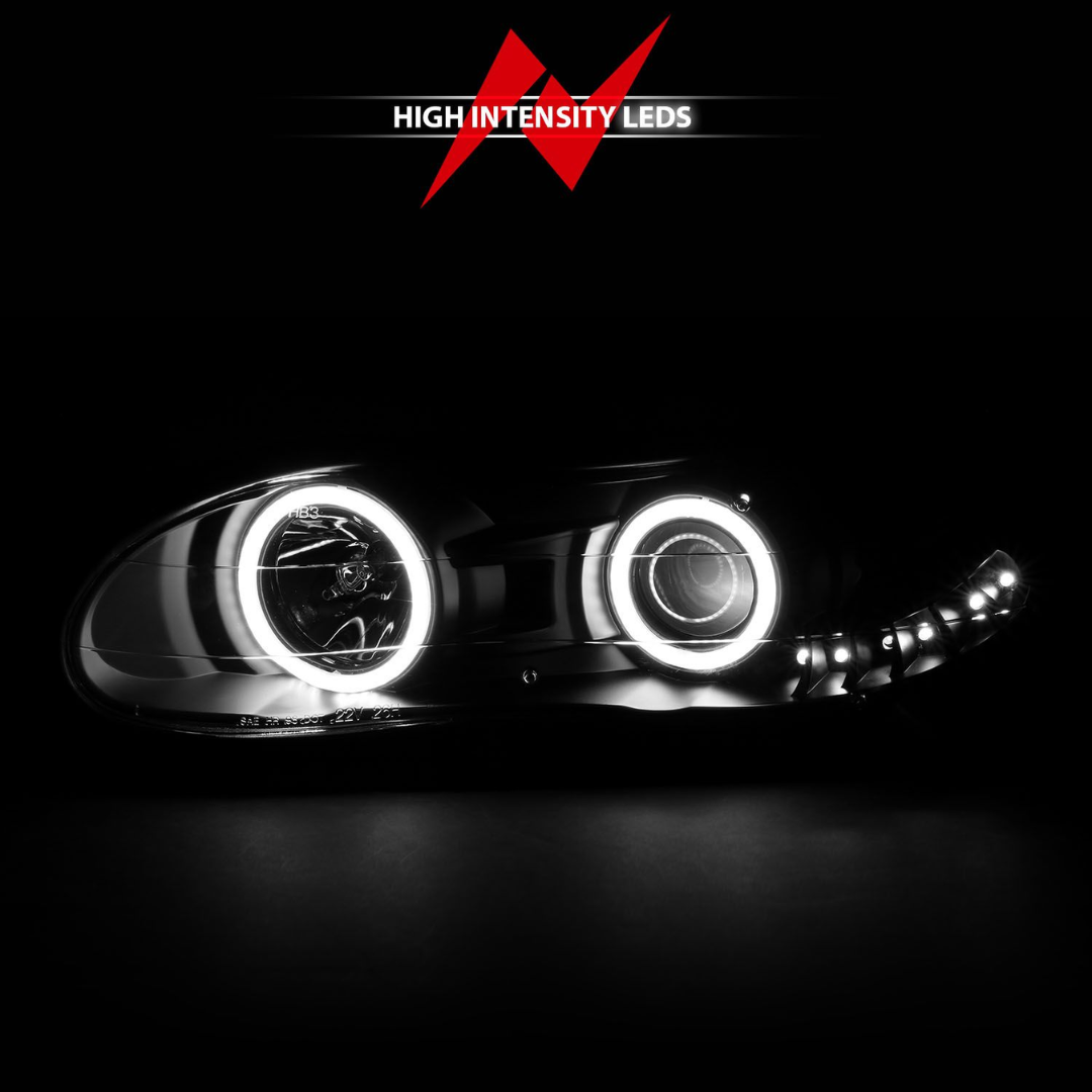 1998-2002 4th Gen. Camaro Projector Halo Headlights Black W/RX Halo