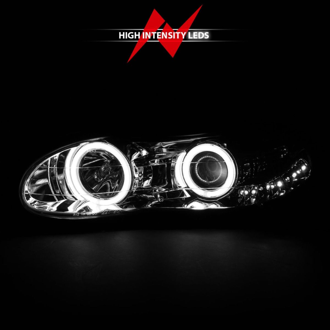 1998-2002 4th Gen. Camaro Projector Halo Headlights Chrome W/RX Halo