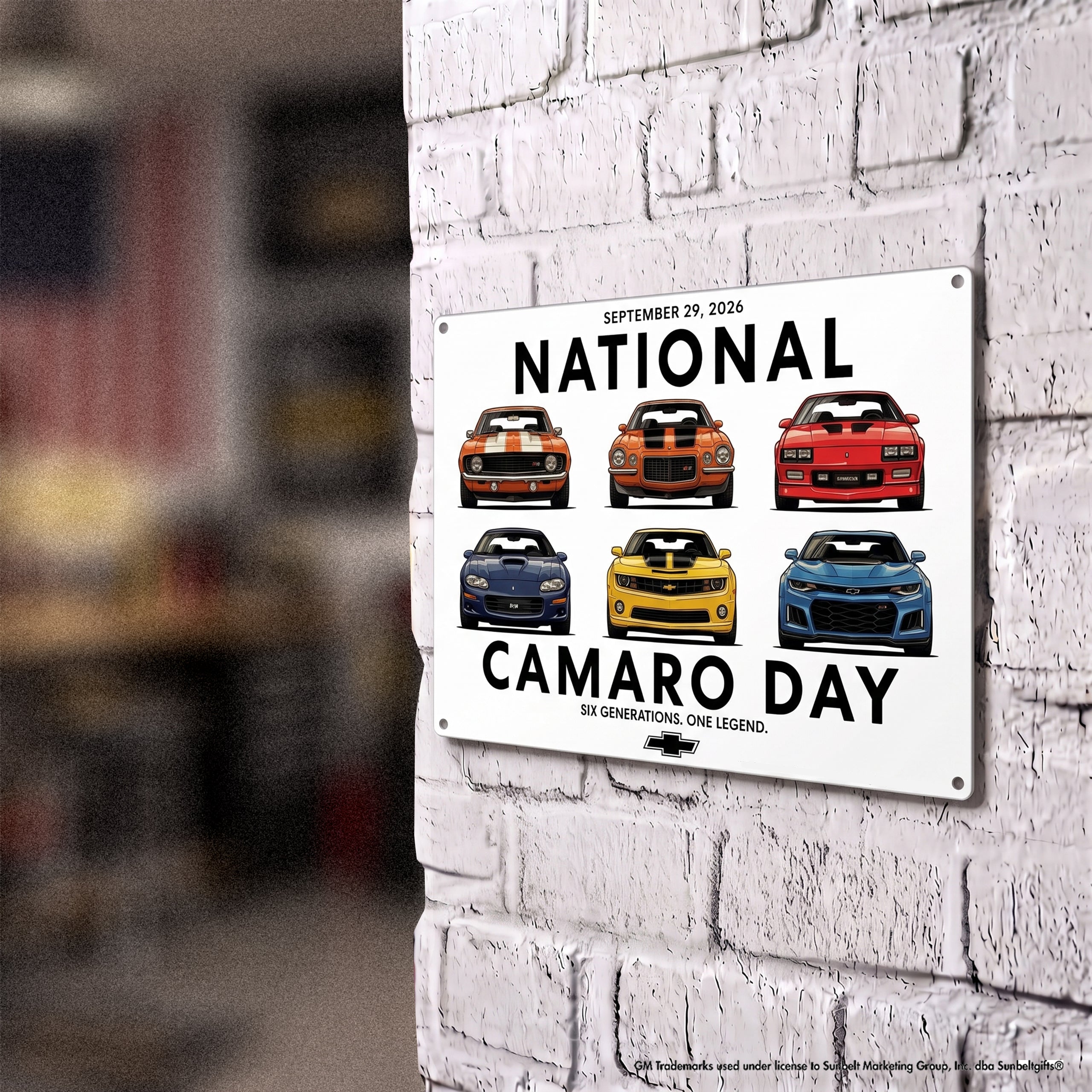 Chevrolet Camaro Six Generations Landscape Metal Sign – National Camar