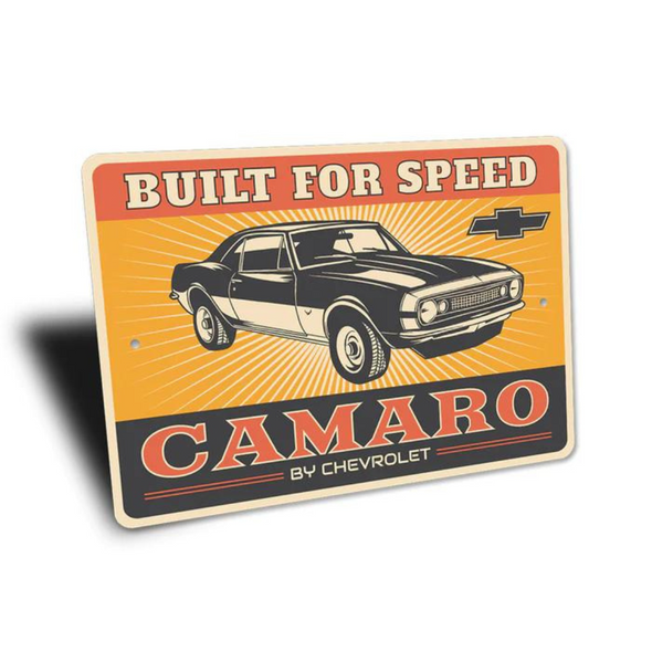 1st Generation Camaro Built For Speed Aluminum Sign