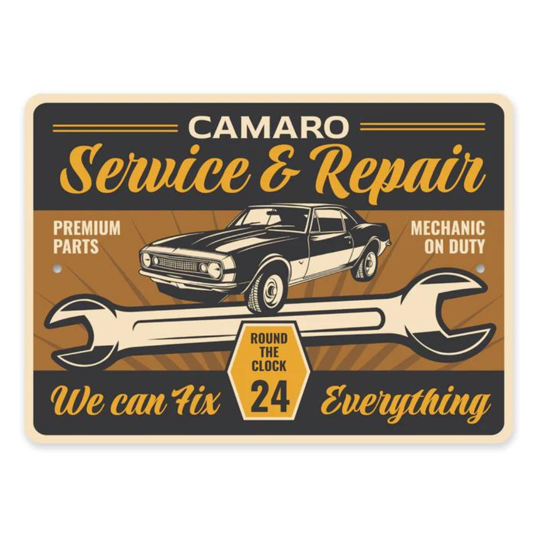 1st-generation-camaro-service-repair-aluminum-sign