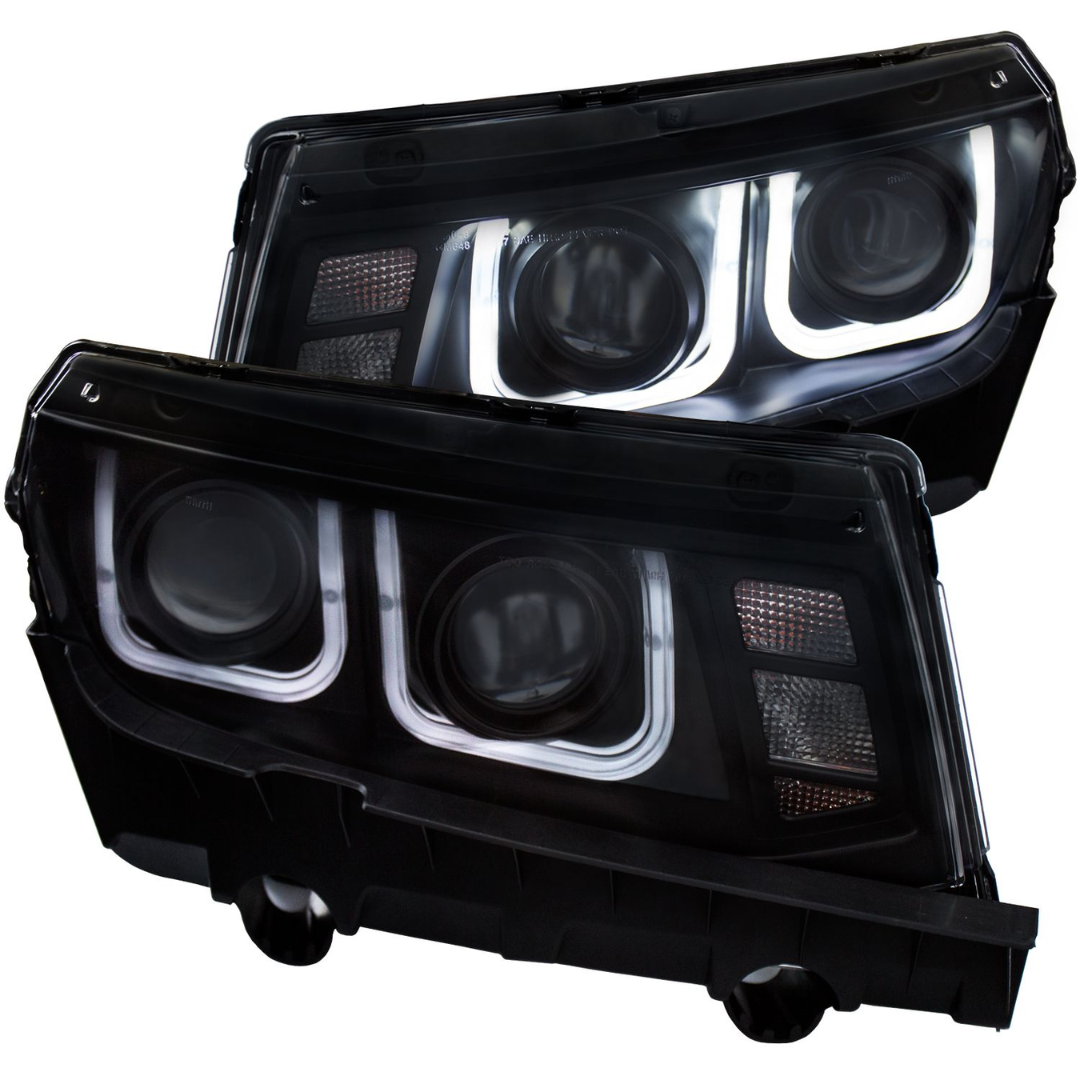 2014-2015 5th Gen. Camaro Projector U-Bar Headlights Black