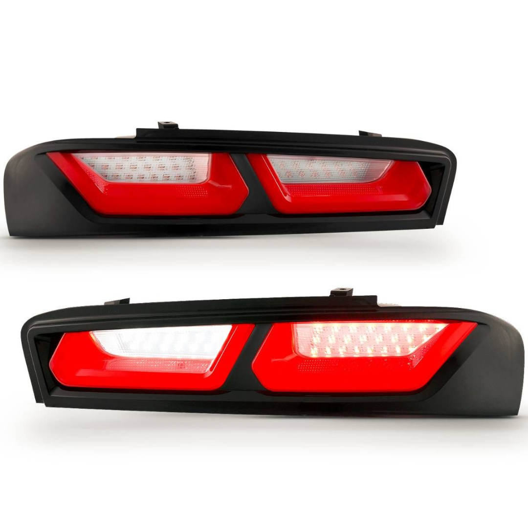 2016-2018 6th Gen. Camaro Full LED Tail Lights Black Red/ Clear Lens