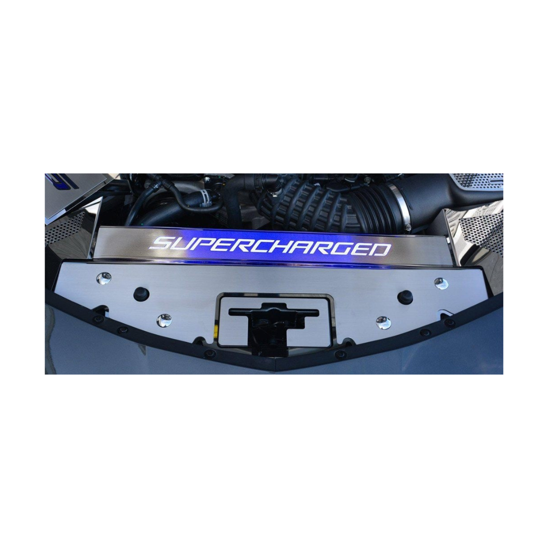 2016-2024 Gen 6 Camaro Front Header Plate Supercharged Style | Stainless Steel (LED Option)