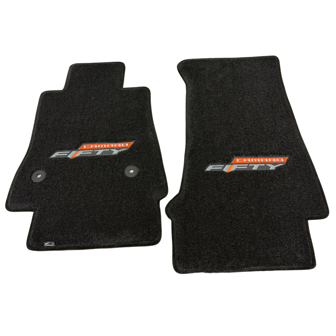 2016-2024 Camaro 50th Anniversary Logo Ultimat Lloyd Floor Mats - Ebony 4pc Set