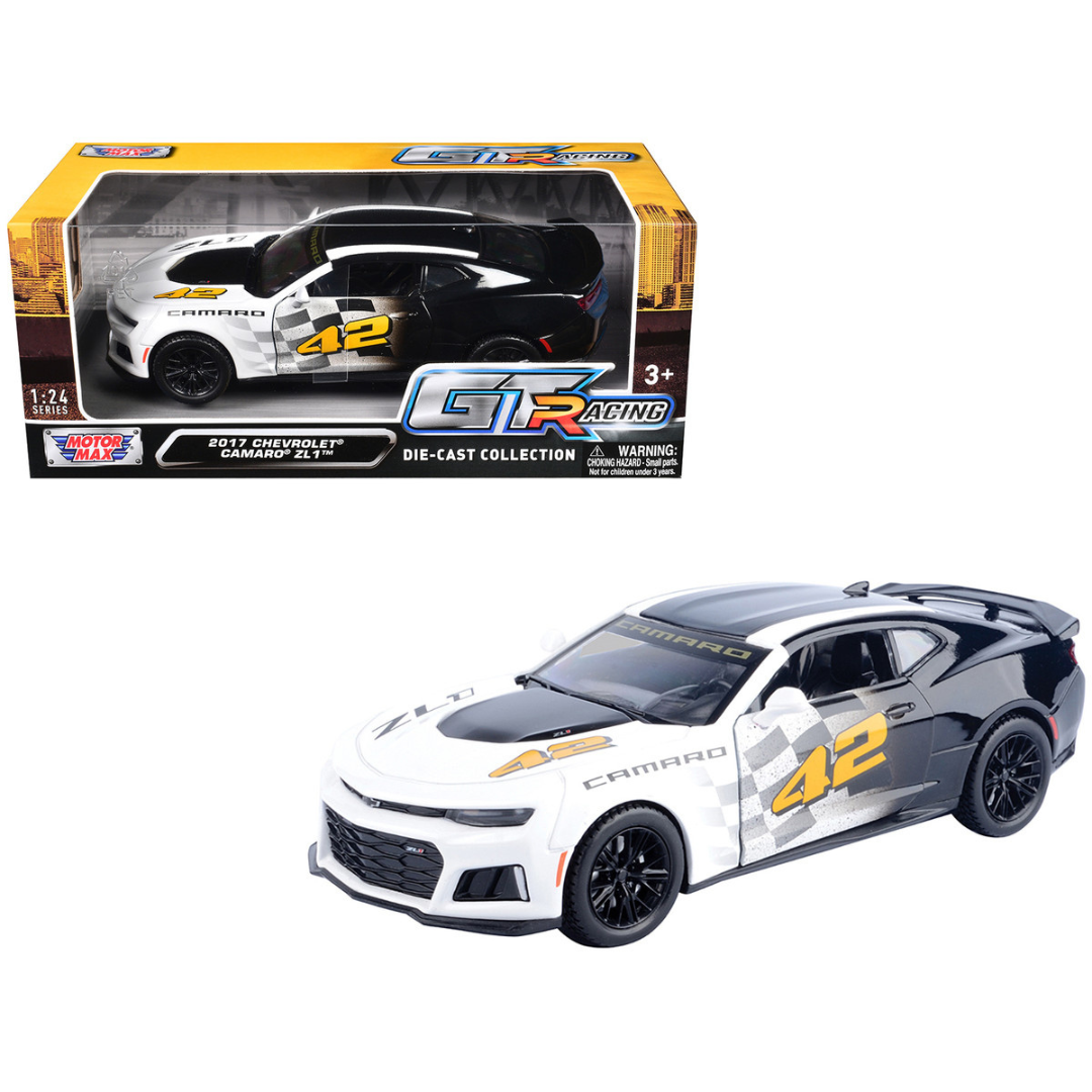 2017 Chevrolet Camaro ZL1 #42 Black and White "GT Racing" Series 1/24 Diecast Model Car