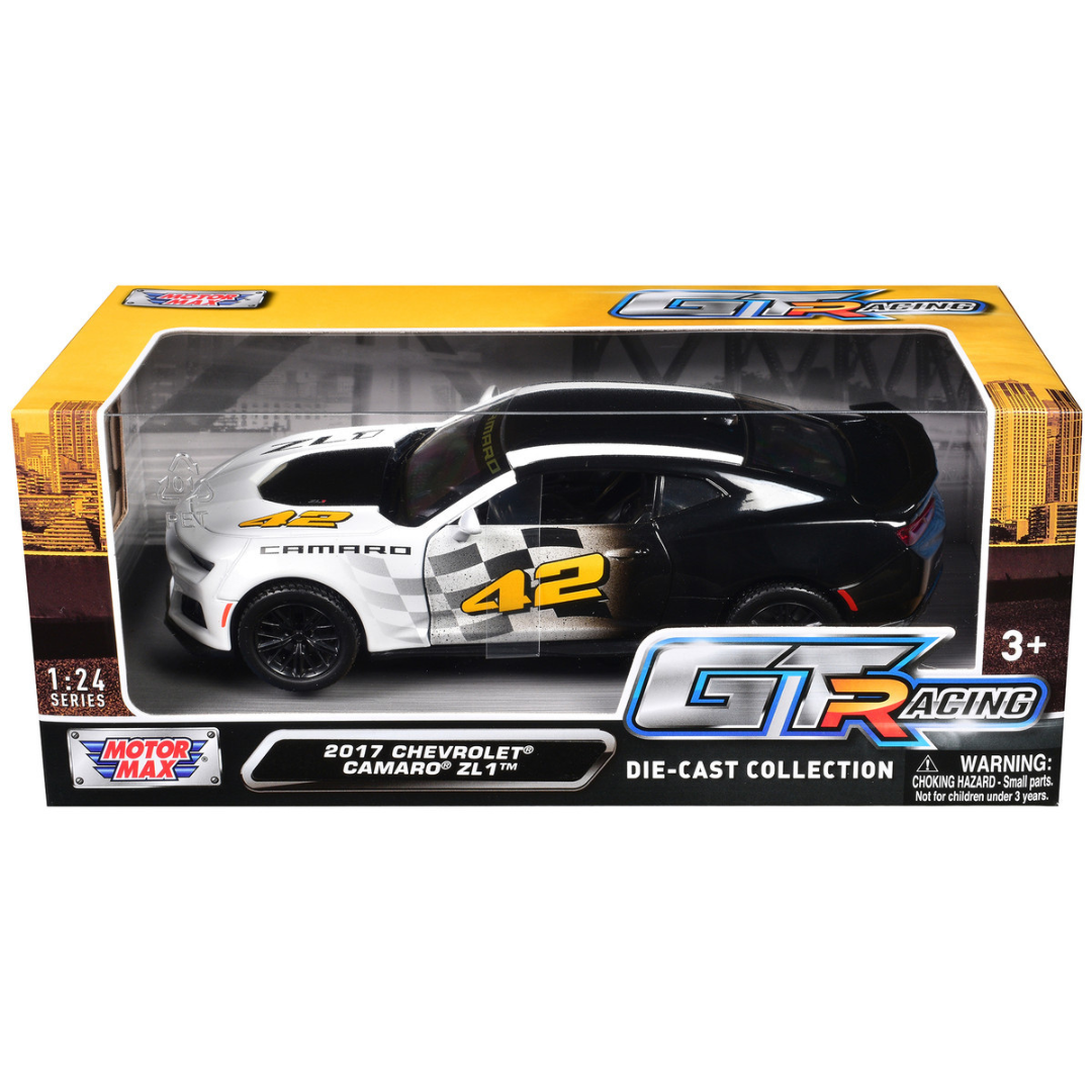 2017 Chevrolet Camaro ZL1 #42 Black and White "GT Racing" Series 1/24 Diecast Model Car