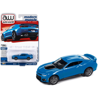 2022 Chevrolet Camaro ZL1 Rapid Blue Limited Edition 1/64 Diecast Model Car by Auto World