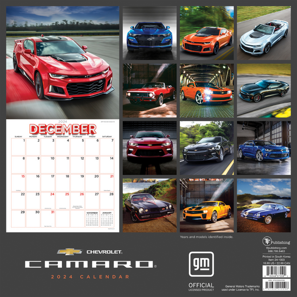 2024 Camaro 12 Month Wall Calendar