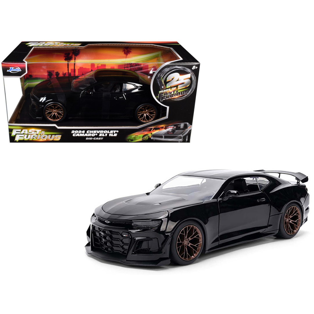 2024 Chevrolet Camaro ZL1 1LE Black "Fast X" (2023) Movie "Fast & Furious 25th Anniversary" Series 1/24 Diecast Model Car