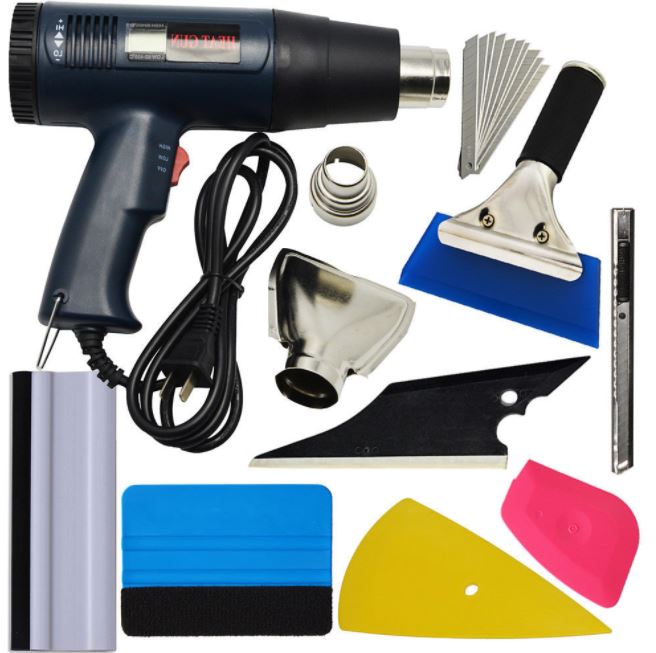 Automotive-Wrap/Tint/Vinyl-Installation-Tool-Kit-W/LCD-Heat-Gun---8pc-Set-204723-Corvette-Store-Online