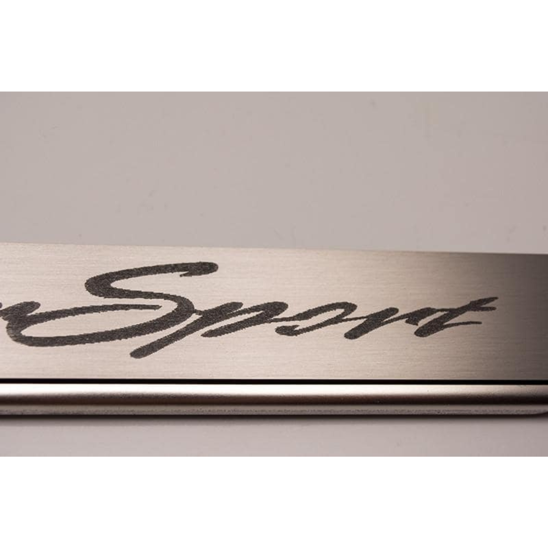 Camaro License Plate Frame with "Super Sport" Script - Brushed Stainless Steel