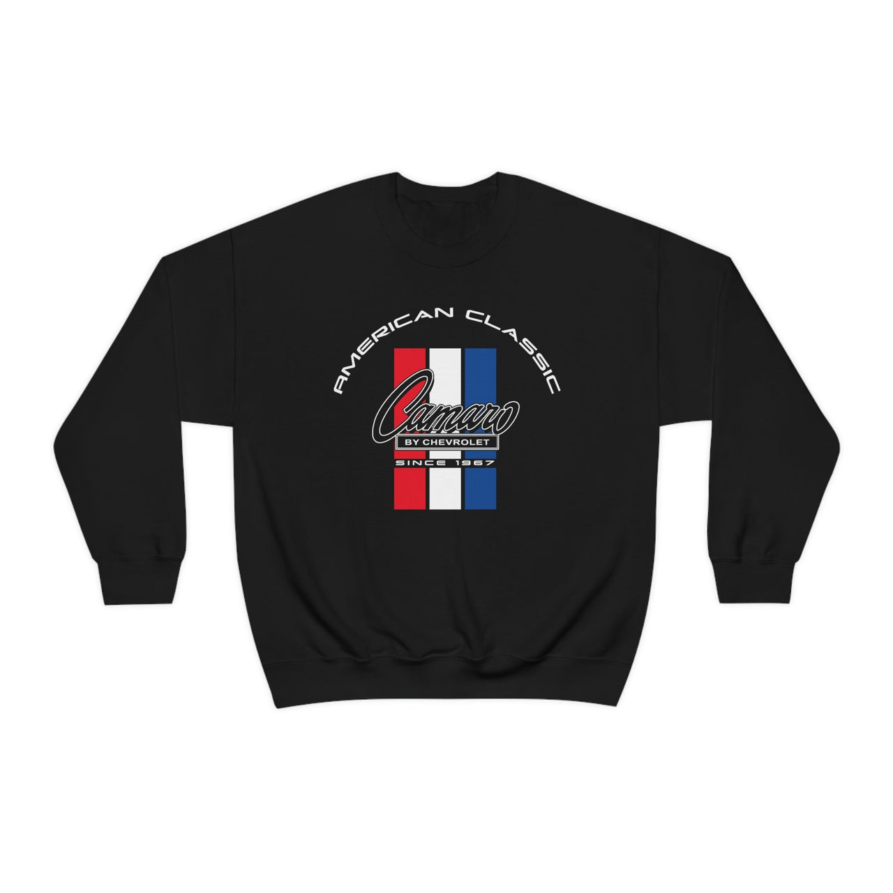 Camaro 1st Gen Tri-Color Stripe Crew Neck Heavy Duty Sweatshirt