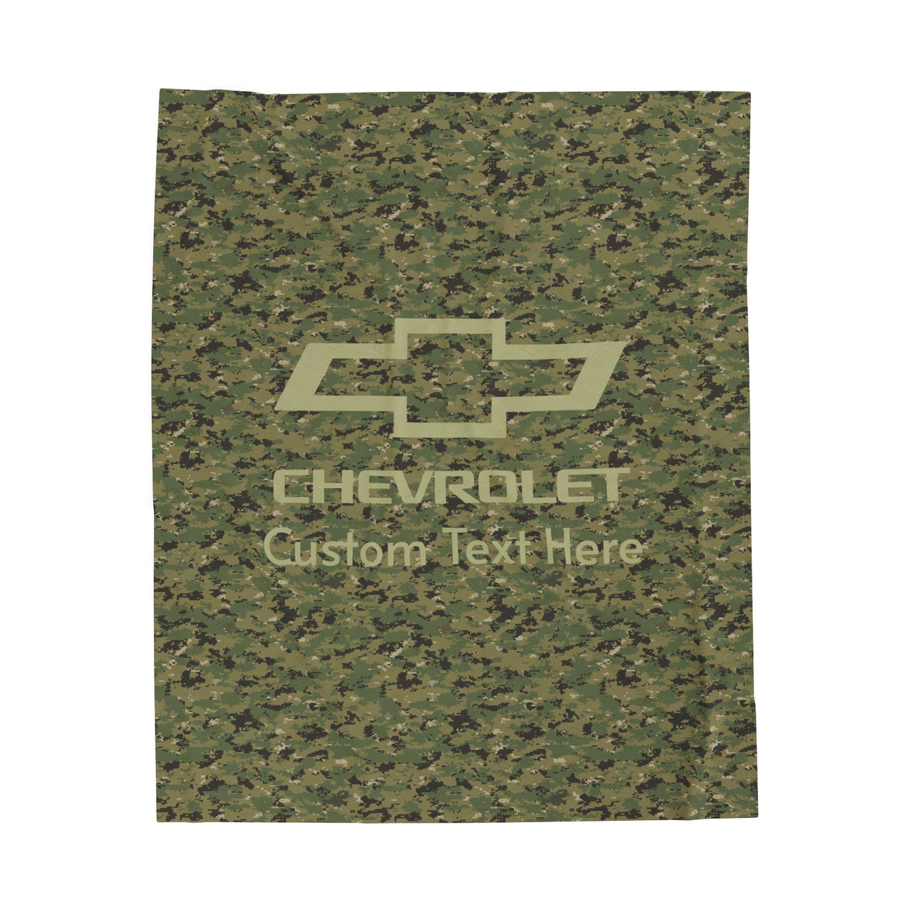 Personalized Chevrolet Bowtie Digital Camo Velveteen Plush Blanket