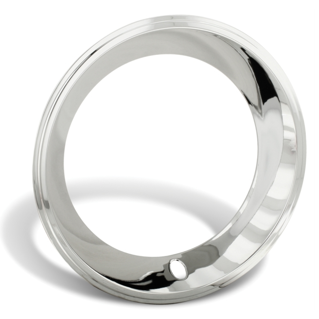 1967-1974 Chevrolet Camaro 15" Deep Dish Triple Chrome Plated Stainless Trim Ring Set 2.75" Wide - With Straight Edge