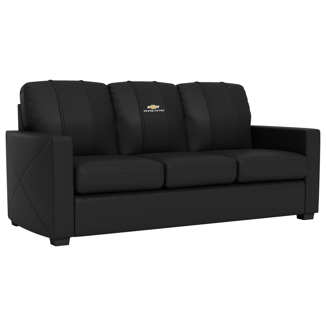 Silver Sofa with Chevy Racing Logo