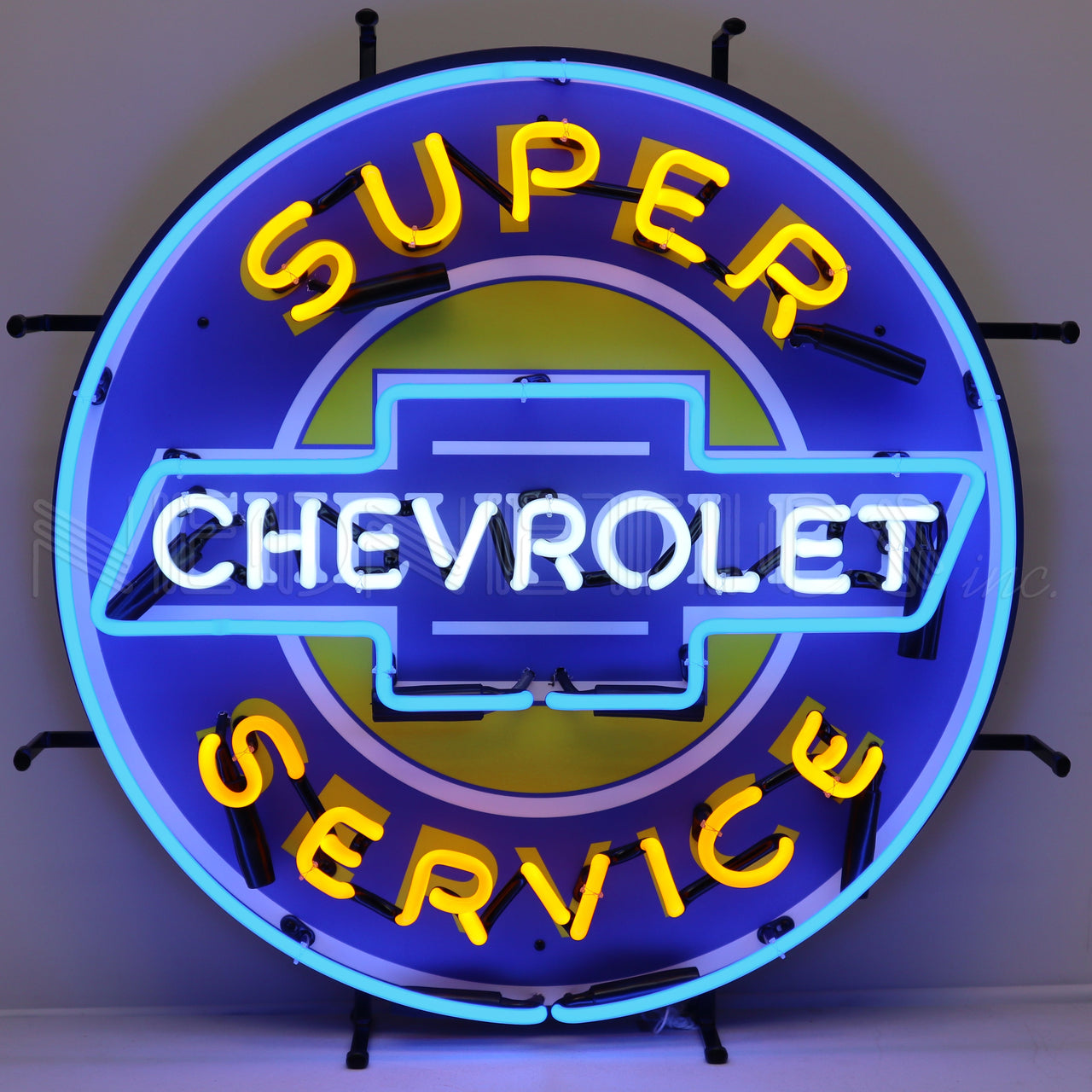 Super Chevrolet Service 24" Chevy Neon Sign with Backing