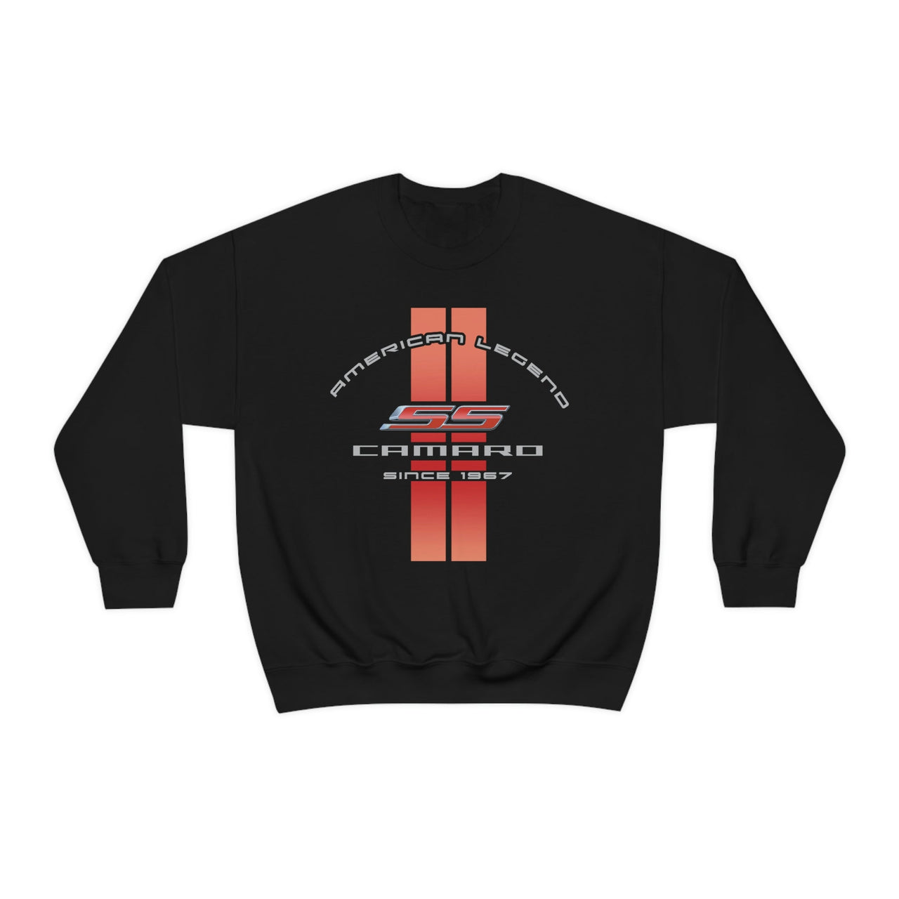 Camaro 5th Gen SS Red Stripes Crew Neck Long Sleeve Heavy Duty Sweatshirt