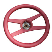 Red leather wrap on a GM 4-spoke Sport steering wheel for 1971-1981 Camaro, view 3