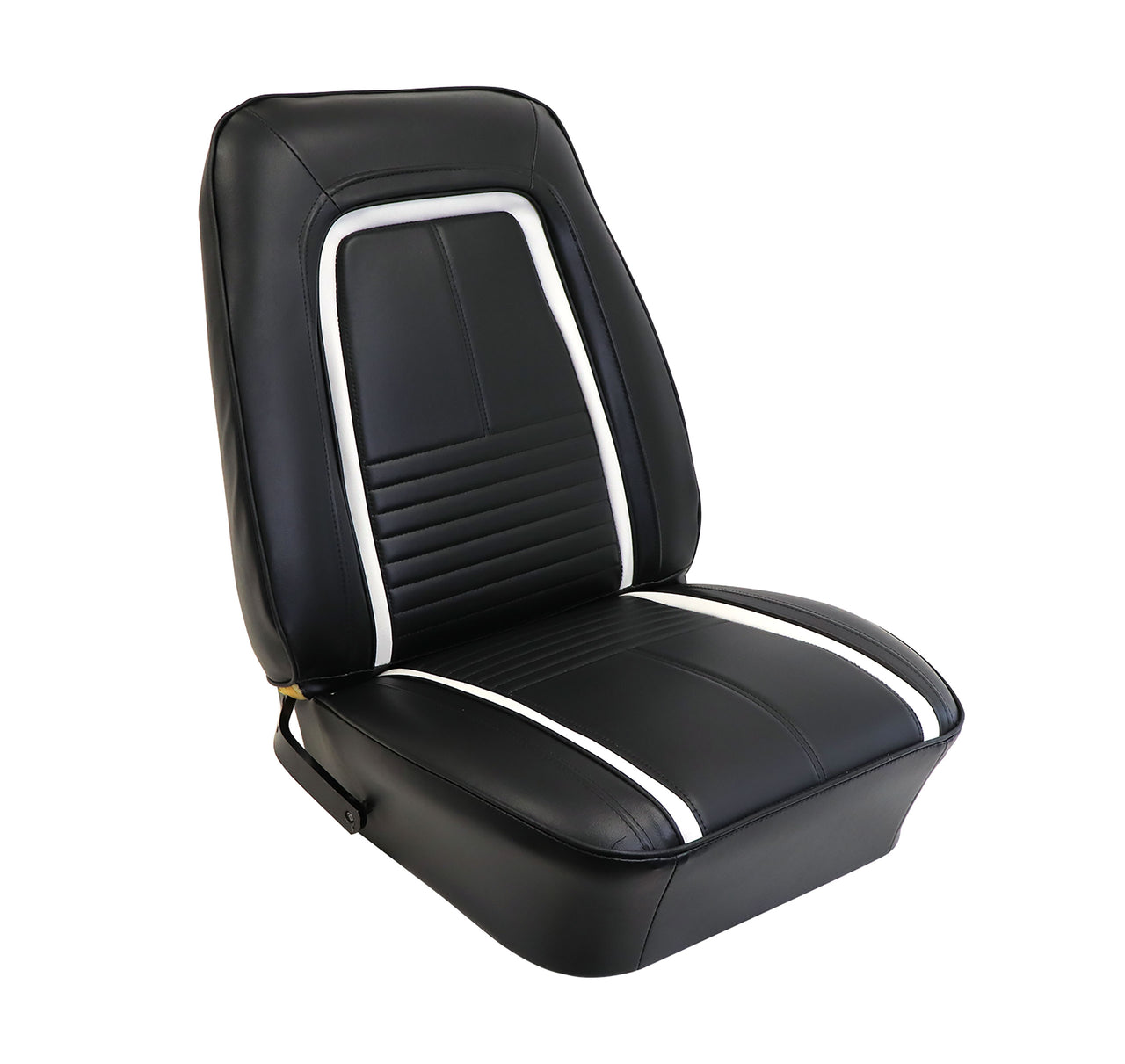 1967 Leather Seat Covers - Deluxe Interior Front Buckets - Black/White