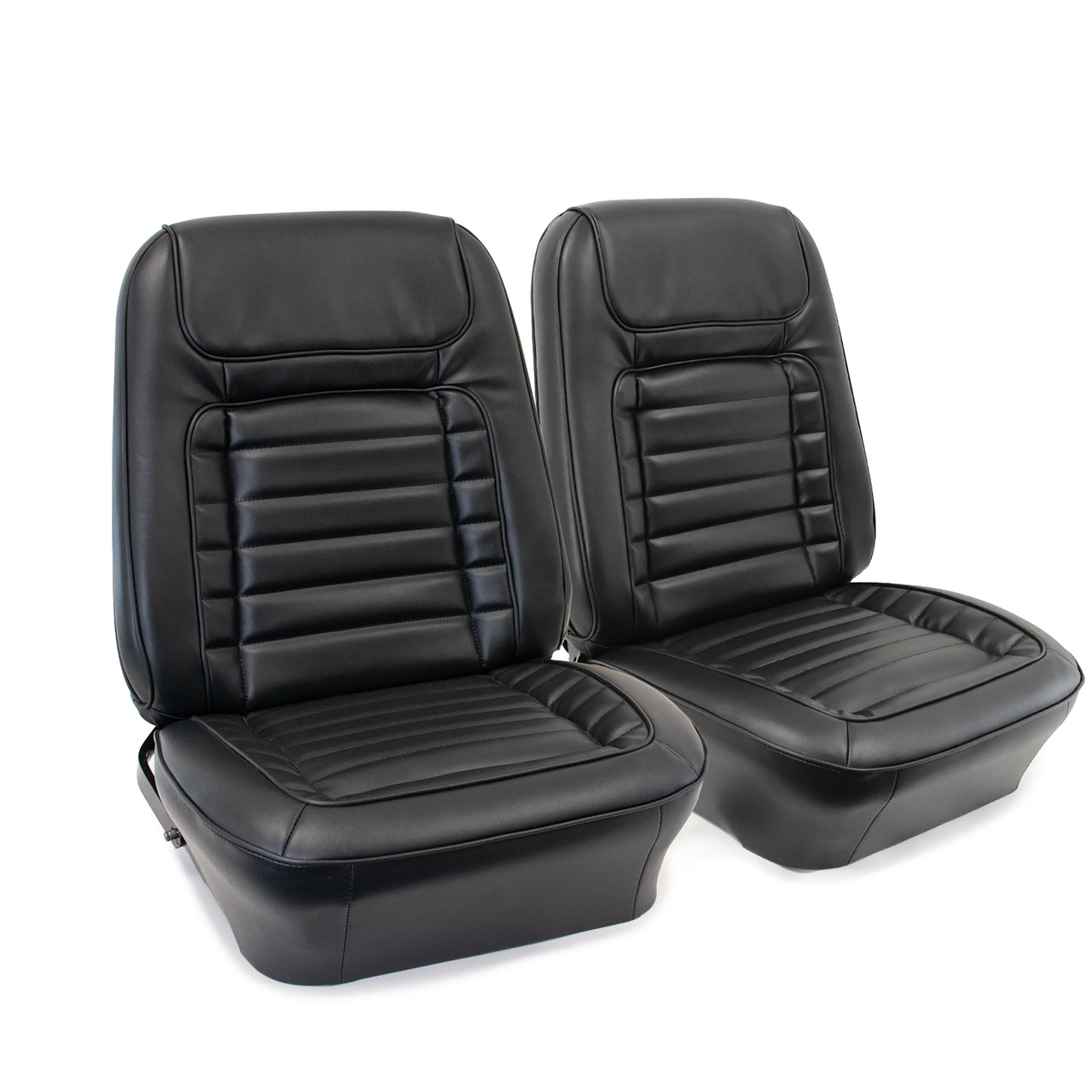 Premium Stitched Vinyl Seat Covers - Deluxe Interior Front Buckets - Black-C403420-