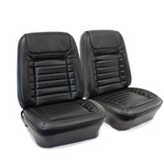 Premium Stitched Vinyl Seat Covers - Deluxe Interior Front Buckets - Black-C403420-