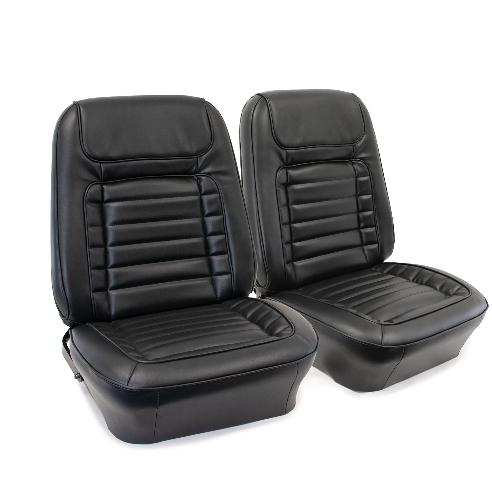 Premium Stitched Vinyl Seat Covers - Deluxe Interior Front Buckets - Black-C403420-
