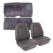 Premium Stitched Vinyl Seat Cover Set - Standard Interior Convertible - Black-C404620-Camaro-Store-Online
