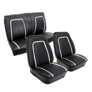 Premium Stitched Vinyl Seat Cover Set - Deluxe Interior - Black-C404820-