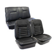 Premium Stitched Vinyl Seat Cover Set - Deluxe Interior Coupe - Black-C404920-
