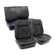 Premium Stitched Vinyl Seat Cover Set - Deluxe Interior Convertible - Black-C405020-