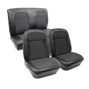 Premium Stitched Vinyl Seat Cover Set - Deluxe Interior Convertible - Black-C405220-