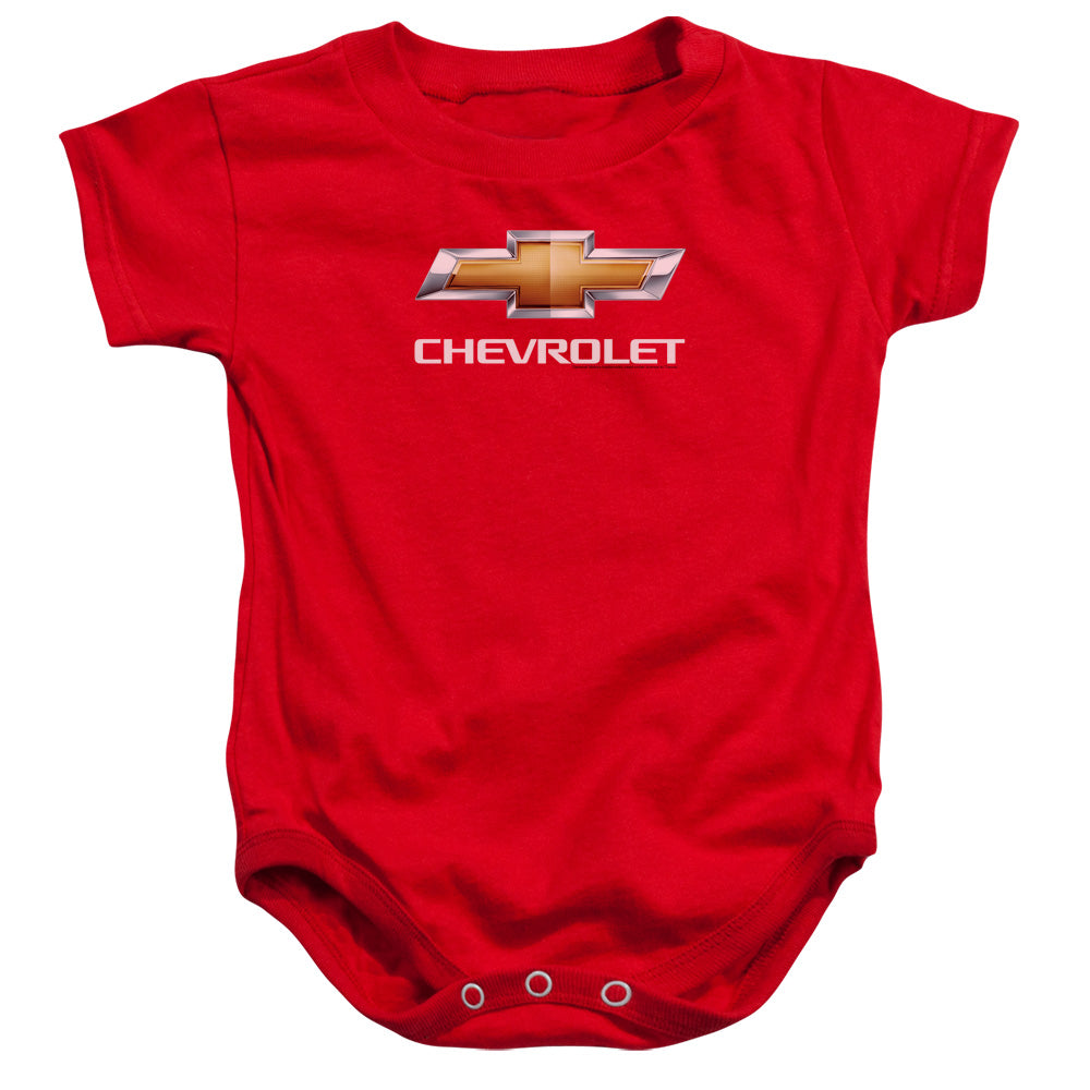 Chevy Bowtie Stacked-Infant Snapsuit-Red